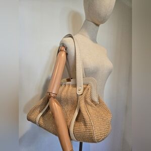 Perlina straw and leather bag